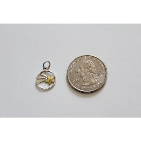 Sterling Silver Shooting Star Charm with Bronze Star, Shooting Star Charm - Picture 4 of 8
